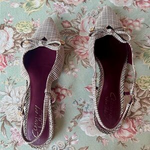 Circus by Sam Edelman Houndstooth Slingback Heels with Bow - Pointed Toe